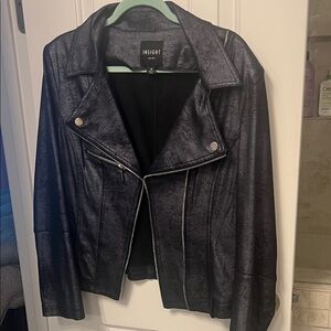 Insight Faux-Leather Moto Jacket with Silver Hardware